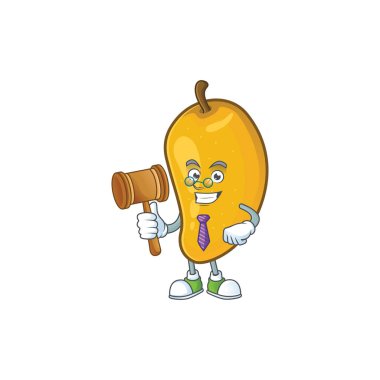 Beyaz arka plan üzerinde Yargıç olgun mango karakter karikatür