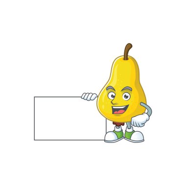 Maskot ile kurulu meyve armut çizgi film karakteri ile