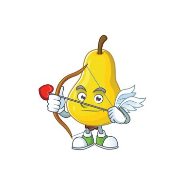 Maskot ile Cupid meyve armut çizgi film karakteri