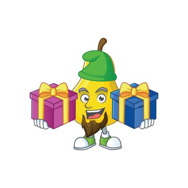 Çizgi film karakterine iki hediye taze armut getirin