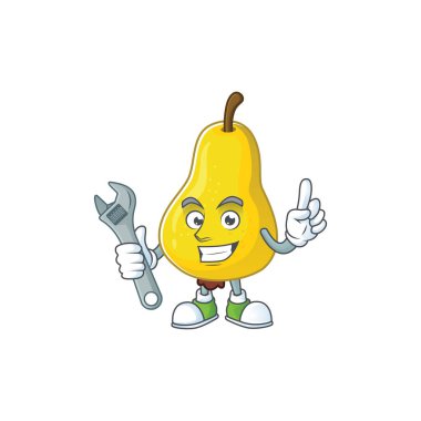 Karikatür karakteri mekanik taze armut