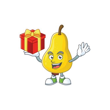 Çizgi film karakteri hediye taze armut getirin