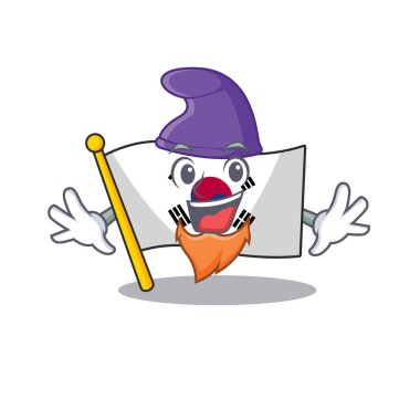 Elf kore bayrağı karikatür kutup üzerinde çırpınan