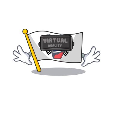 Sanal gerçeklik bayrağı kore maskotu ile izole
