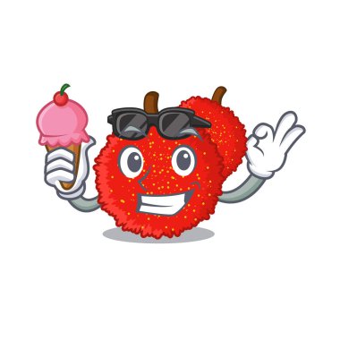 Karakter şeklinde dondurma tatlı bayberry meyve ile