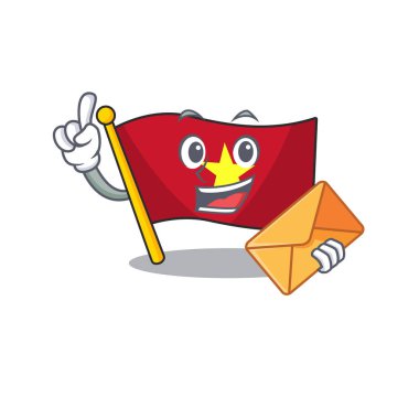 Zarf bayrağı vietnam karakteri ile izole ile