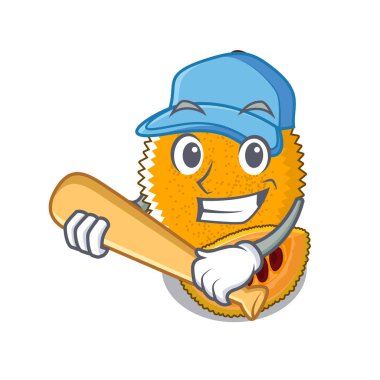 Bir karikatür buzdolabında beyzbol gac meyve oynamak