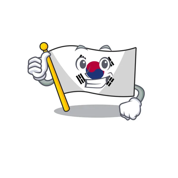 竖起卡通形状的韩国国旗 — 图库矢量图片