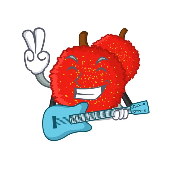 Con tè di bayberry chitarra servita in vetro cartone animato — Vettoriale Stock