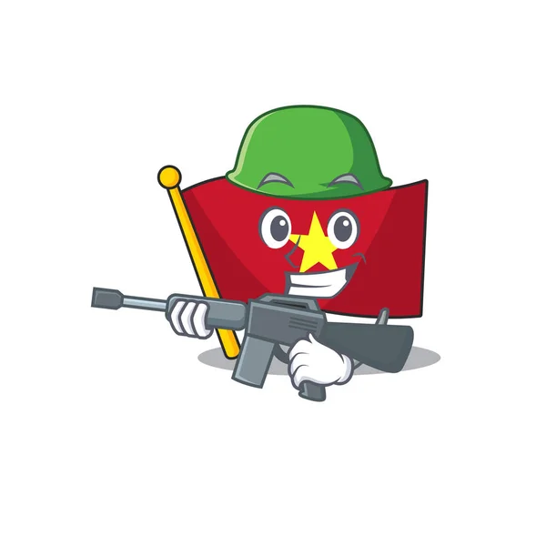 Vietnam-Flagge der Armee in Cartoon-Form — Stockvektor
