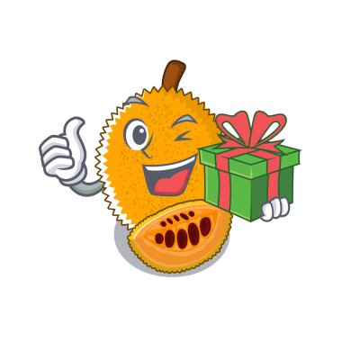 Karikatür izole hediye gac meyve ile