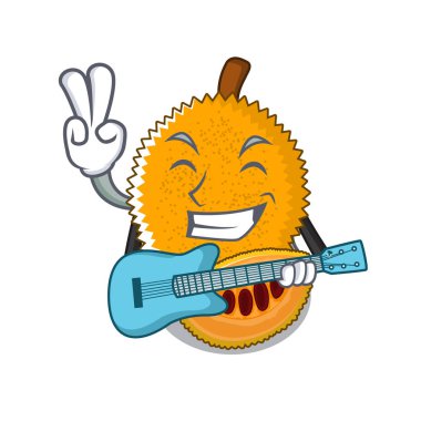 Karikatür izole gitar gac meyve ile