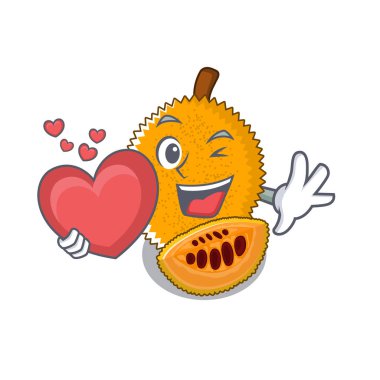 Karikatür izole kalp gac meyve ile