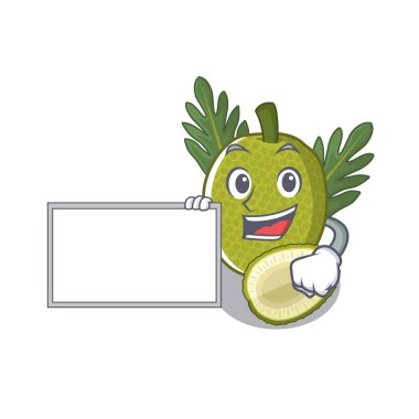 Karikatür kase servis kurulu kızarmış breadfruit ile