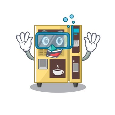 Karikatür şeklinde dalış kahve otomat