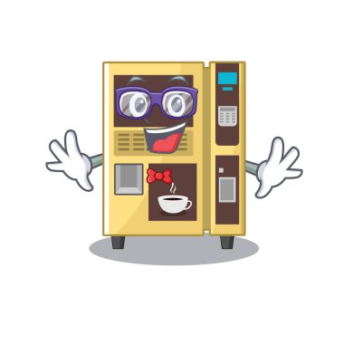 Karikatür şekli ile Geek kahve otomat