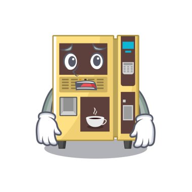 Bir karakter korkmuş kahve otomat