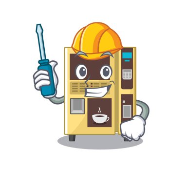 Karikatür otomotiv kahve otomat