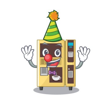Karikatür palyaço kahve otomat