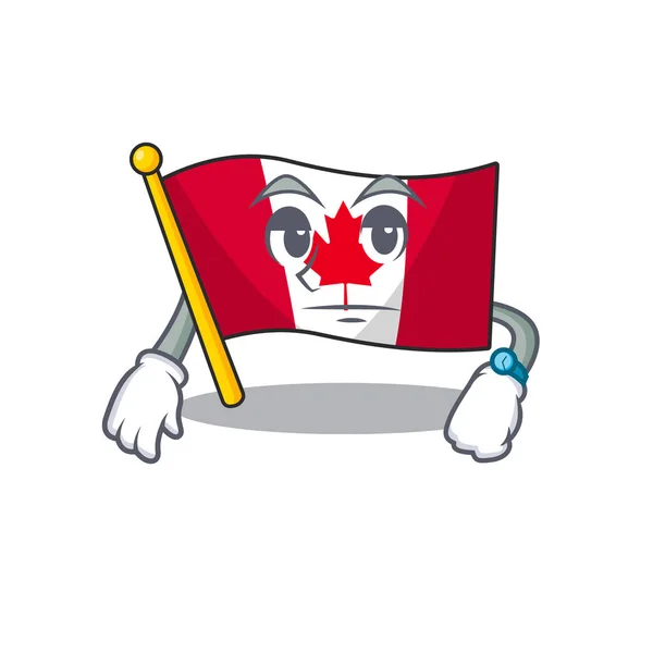 Bandeira de espera canadense com no personagem — Vetor de Stock