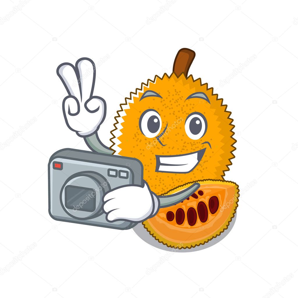 Photographer gac fruit isolated in the cartoon