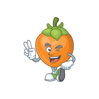 Maskot ile izole iki parmak hurma çizgi film karakteri