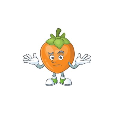 Maskot ile izole grinning hurma çizgi film karakteri