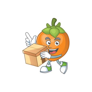 Maskot ile izole kutu hurma çizgi film karakteri ile