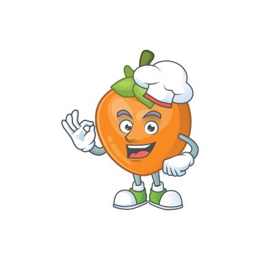 Şef trabzon hurması çizgi film karakteri maskot ile izole