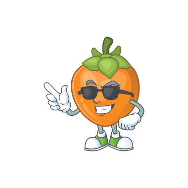 Süper serin hurma çizgi film karakteri maskot ile izole