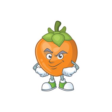 Maskot ile izole smirking hurma çizgi film karakteri