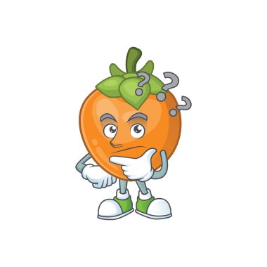Beyaz arka plan üzerinde düşünme hurma meyve maskot karikatür