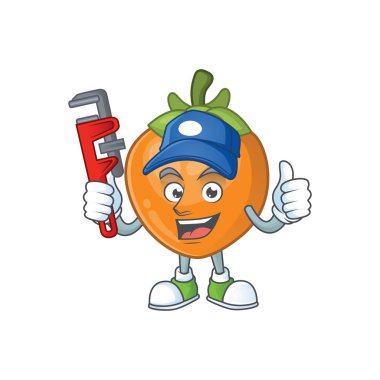 Maskot ile Tesisatçı sevimli hurma karikatür tarzı