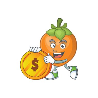 Maskot ile sikke sevimli hurma karikatür tarzı getir