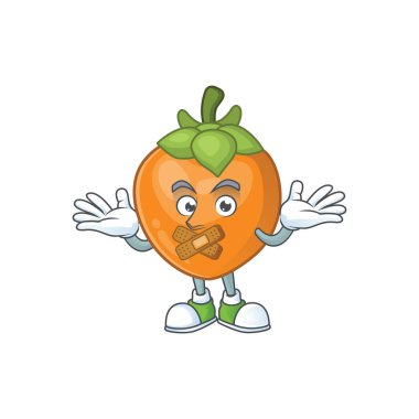 Maskot ile sessiz sevimli hurma karikatür tarzı