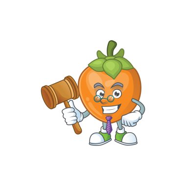 Maskot ile Yargıç sevimli hurma karikatür tarzı