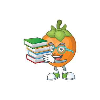 Maskot ile kitap sevimli hurma çizgi film tarzı ile Öğrenci