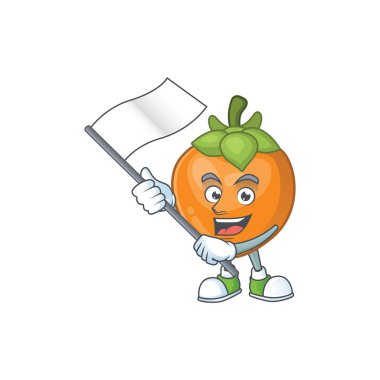 Maskot ile bayrak sevimli hurma karikatür tarzı ile