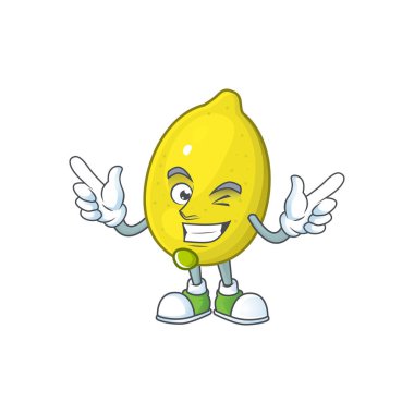 Tasarım karikatür maskotu ile Wink limon karakteri