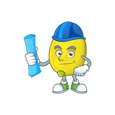 Tasarım karikatür maskotu ile Mimar limon karakteri