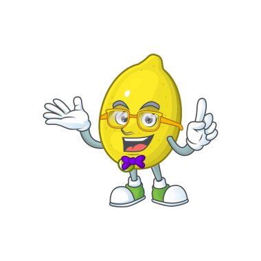 Tasarım karikatür maskotu ile Geek limon karakteri