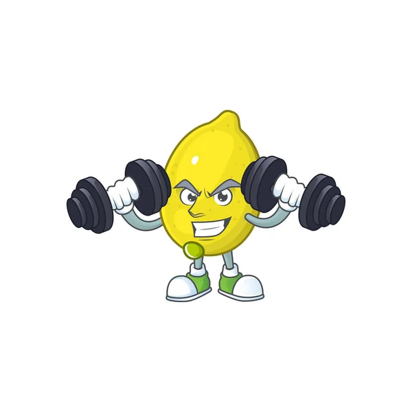 Karakter kartun lemon kebugaran untuk makanan resep - Stok Vektor