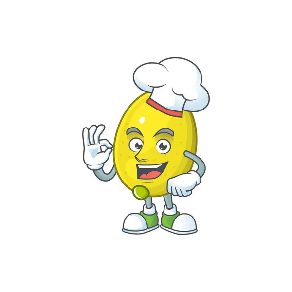 Personagem de limão Chef com mascote de desenho animado design — Vetor de Stock