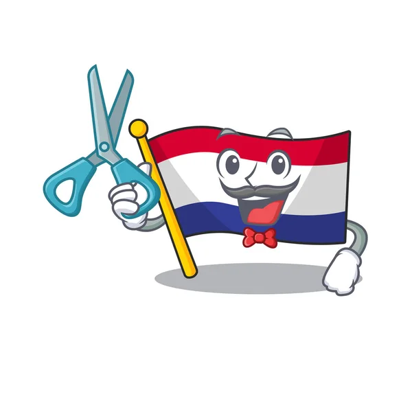 Holičská vlajka Nizozemí izolovaná ve znaku — Stockový vektor