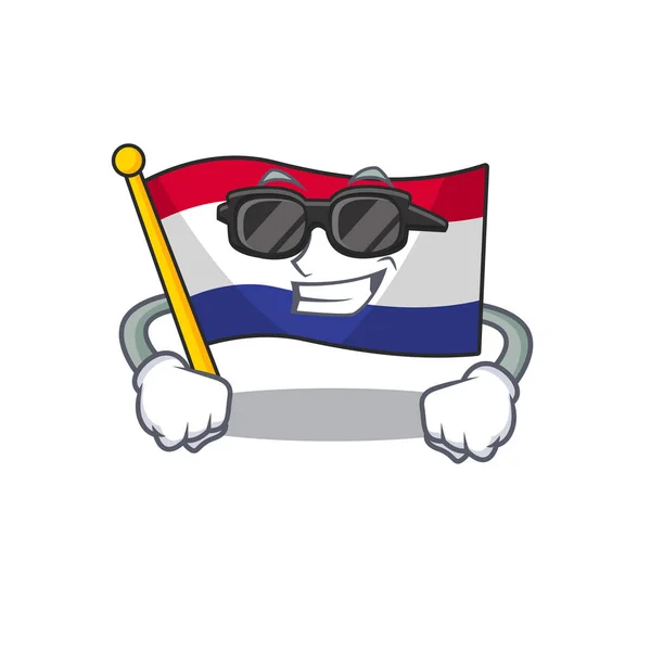 Super cool bandeira holandesas com a forma de mascote — Vetor de Stock
