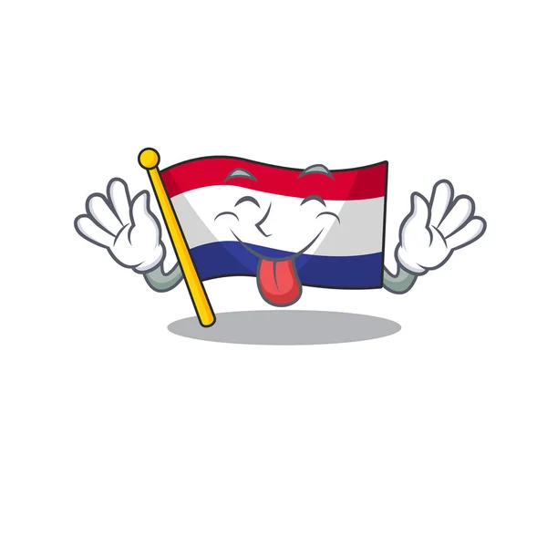 Na holandskou vlajku nad dřevěným kresleným stolem — Stockový vektor