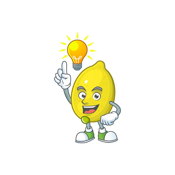 Punya ide menarik karakter kartun lemon dengan maskot - Stok Vektor