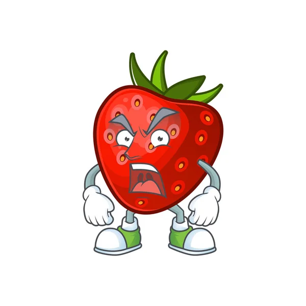 Rozhněvaný ovocný plod maskot pro kreslený charakter — Stockový vektor