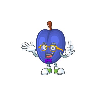 Tarım tasarımı için Geek tatlı erik karakteri