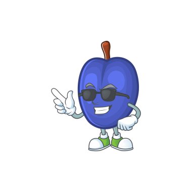 Tarım tasarımı için süper serin tatlı erik karakteri